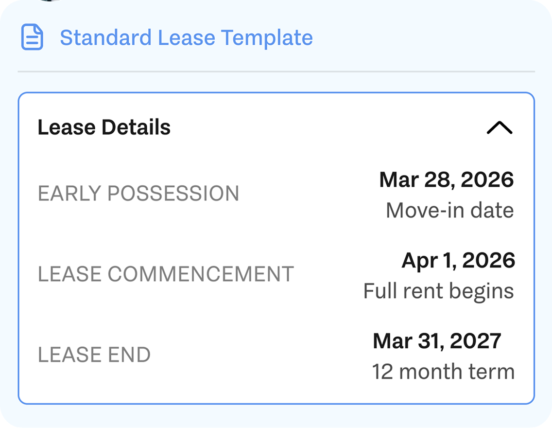 Lease agreements and addenda